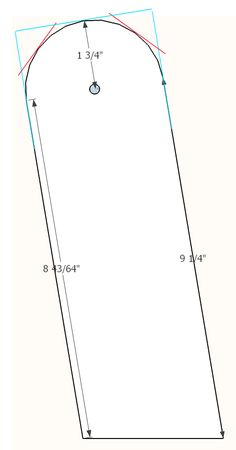 a drawing of an arch with measurements