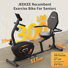 Brand: JEEKEEColor: BlackFeatures: 【Low-Cost & Efficient Workouts】JEEKEE has always been committed to combining life with exercise, especially the recumbent exercise bike is designed according to the advice of rehabilitation professionals. A proper exercise bike is important for the elderly, obese, pregnant and those with knee and waist injuries.【Adjustable Exercise Bike】The stationary bike has 53.5-inch frame and 9 position-adjusted seats for adults and seniors who are 4 '9 "to 6' 5"， inseam length 27 "to 39" inseam, and loads up to 300 lbs.【Smooth & Quiet Recumbent Bicycle】Stationary recumbent bike use 8 neodymium magnets,each of which has excellent magnetic properties. The resistance is more uniform and the service life is longer. In addition, the craftsmanship of the dual belt system m Bicycle Covers, Recumbent Exercise Bike, Indoor Bike Workouts, Recumbent Bicycle, Cycling Fitness, Recumbent Bike Workout, Efficient Workout, Leg Training, Exercise Bike