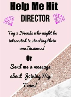 a pink and white birthday card with the words, help me hit director to friends who might be interested in acting them own business or send me a message about going my team