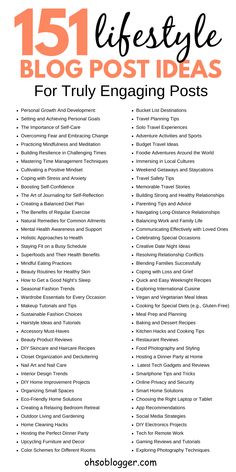 Text reads 151 Lifestyle Blog Post Ideas For Truly Engaging Posts! Topics For Blog Writing, How To Make Blog Ideas, First Blog Post Ideas Lifestyle, Lifestyle Blog Ideas Instagram, Personal Blog Post Ideas Instagram, Daily Blog Post Ideas, Lifestyle Blog Content Ideas, Blog Ideas Topics Writing Prompts, Artist Blog Post Ideas