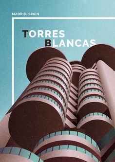 a poster with an image of a tall building in the background and text that reads torres blanccas