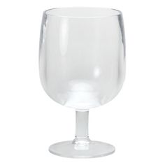 a clear wine glass on a white background