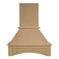 a wooden stove hood on a white background