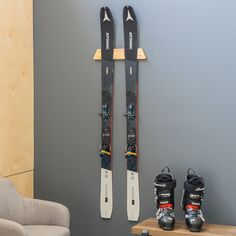 ski wall mount Ski Display, Ski Racks, Snowboard Storage, Wire Closet Shelving, Ski House Decor, Gear Room, Ski Rack, Gear Storage, Ski Decor