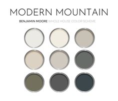 the color scheme for modern mountain is shown in several different colors and sizes, including dark gray