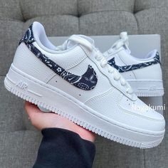 Nike Air Force 1 White Black Paisley Bandana Shoes Special Edition It Comes With Women's Size: Women’s 6 (Last) = 4.5 Youth (Last) Brand New No Box Classic And Retro 100% Authentic Ship Same Or Next Day All Sales Final. 100% Authentic #Nike #Af1 #Streetwear #Sneaker #Panda Nike Air Force White, Bandana Shoes, Gray Nike Shoes, Nike Air Force 1 White, Air Force 1 White, Nike Air Women, Nike Air Max Excee, Nike Air Force 1s, Running Sneakers Women