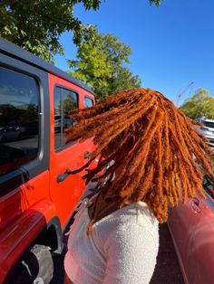 Orange Locs, Dread Ideas, Dyed Locs, Red Locs, Flips Hair, Braids Locs, Loc Inspiration, Beautiful Locs