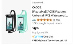 the waterproof phone case is on sale for $ 99