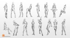 an image of a woman's body in various poses