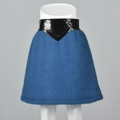 Iconic Pierre Cardin 1960s Space Age Mod Mini Skirt Vinyl Waistband Blue Mohair | eBay 60s Retro Futurism Fashion, 60s Space Age Fashion, 60s Futurism, Retro Futurism Fashion, 1960s Space Age, Space Age Fashion, Futurism Fashion, Fitness Tank Top, Cosplay Inspo