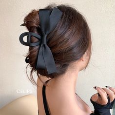 Lasaky - Elegant Large Bow Hair Clip with Back Head Bump Plate Updo Clamp Shark Clip Headpiece Bridesmaids Hairstyles, Long Hairstyle Ideas, Black Hair Clips, Aesthetic Hairstyles, Peinados Recogidos, Long Hairstyle, Hair Accessories Clips, Hairstyle Inspo, Claw Hair Clips