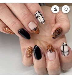 Halloween And Fall Nails, Fall Nails Nail Art, Fall Halloween Nail Designs, Fall Style Nails, Stylish Fall Nails, Fall Holiday Nails, Fall Gel Nails Designs Autumn, Fall Nails With Design, Thanksgiving Gel Nails