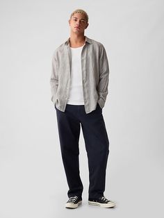 Linen Shirt Gap Linen Summer Shirt, Gap Linen Shirt With Relaxed Fit, Gap Linen Button-up Shirt, Gap Relaxed Fit Linen Shirt, Gap Linen Shirt For Spring, Gap Linen Spring Shirt, Spring Linen Shirt By Gap, Gap Linen Tops For Workwear, Gap Linen Button-up Tops