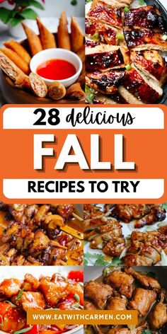 the best fall recipes to try for your next meal, including grilled chicken and vegetables