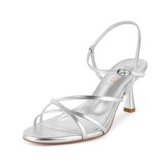 PRICES MAY VARY. Silver strappy heels height is 2.72"/6.9cm. Low heels for women is super comfortable to walk in. The ankle strap is easy to fasten and strappy heels for women with a stylish strappy design and stiletto heels, to bring a chic look. Kitten heels for women have latex padded insole, no hurt your ball of the feet to enhance comfy feelings. These will be your new "go to" dress shoe. Strappy heels for women are perfect for homecoming party dress wedding work walking and dancing and gre Prom Heels Low, Party Shoes Women Low Heels, Silver Short Heels, Prom Shoes Low Heeled, Strappy Low Heels, Silver Low Heels, Silver Kitten Heels, Gold Kitten Heels, Silver Strappy Sandals