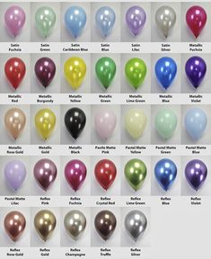 Sempertex Balloons Colour Chart Birthday Colour Themes, Balloon Hamper, Planning A Birthday Party, Link Balloons, Balloon Colors, Bachelorette Balloons, Balloon Business, Birthday Room, Champagne Truffles