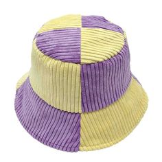 Purple Colorblock Corduroy Bucket Hat Cheap Fun Wide Brim Mini Hats, Colorful Spring Hats, Blue Corduroy Bucket Hat, Cheap Multicolor Bucket Hat One Size, Cheap Trendy Multicolor Bucket Hat, Cheap Striped Hats One Size Fits Most, Colorful Cheap Spring Hat, Cheap Fun Short Brim Hats, Cheap Striped Hat, One Size Fits Most