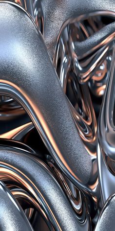 many metallic objects are grouped together in this image, including curves and lines that appear to be interlocked