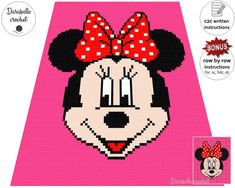 the minnie mouse cross stitch pattern is shown