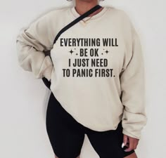 PLEASE READ ENTIRE DESCRIPTION BEFORE PURCHASING Fall in love with this soft and cozy sweatshirt. Available in Shirt, Sweatshirt and Hoodie Sweatshirt and Hoodies Long Sleeve Soft 50/50 blend Unisex S-5X Size up for a slouchy oversized fit Care instructions: Wash garment inside out. Dry low heat. Do not iron on design. Perfect for all seasons Anxiety Crewneck, Sweatshirt, Anxiety Shirt, Anxious Shirts, Mental Health Sweatshirts, Introvert Shirt, Motivational Vinyl Sweatshirt Ideas, Cricut Sweatshirt Ideas, Sweatshirt And Shirt Outfit, Sweat Shirts, Selling Clothes, Shirts With Sayings, Cute Shirts, 50 50