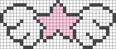 a cross stitch pattern with pink and black squares