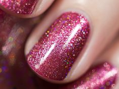 Dark Magenta Holographic Metallic Nail Polish Pink Sparkly Nails, Ilnp Nail Polish, Velvet Rope, Boho Nails, Metallic Nail, Metallic Nail Polish, Fall Nail Art Designs, Berry Color, Dark Magenta