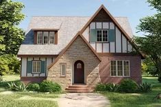 Tudor-style Cottage with Guest Suite and Home Office - 50194PH | Architectural Designs - House Plans Tudor Design, Historic Neighborhood, Tudor Style House, Tudor House Plans, Tudor Cottage, Traditional Cottage, Tudor Style Homes, Flex Room, Tudor House