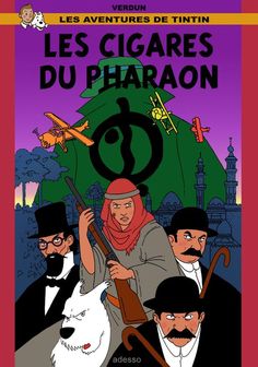 the poster for les cigares du pharaon, which is written in french