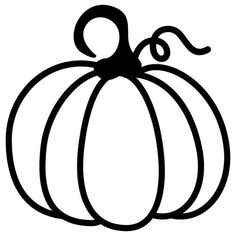 a black and white drawing of a pumpkin with the letter o on it's side