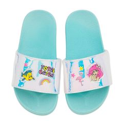 Ariel And Flounder Appliques Embroidered Graphics ''Total Catch'' Text Graphic Slip-On Style Molded Footbed Non-Slip Soles All Man-Made Materials Imported Brand New With Tags, Happy To Bundle! Mermaid Summer, Ariel And Flounder, Scarlett Rose, Lady Shoes, Disney Shoes, Cute Slippers, Text Graphic, Apple Watch Accessories, Ariel The Little Mermaid