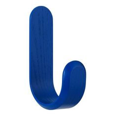 the letter j is made out of wood and has a blue plastic coating on it