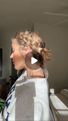 AMANDA PINKEL on Instagram: "my hair is still a little too short so I did buns at the end 🥰 #dutchbraids #hairtutorial #easyhairstyles #shorthair #braids" Double Dutch Braid For Short Hair, Heidi Braids Short Hair, Braided Space Buns Short Hair, Braided Space Buns Low, Easy Hair Styles For Medium Short Hair, Braids Going Into Two Buns, Double Braid Short Hair, Braided Bun Hairstyles Short Hair, Two Buns On Short Hair