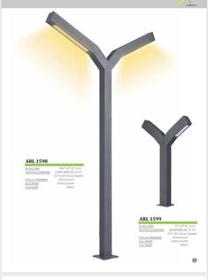 an advertisement for a street light with information about the different types of lights on it