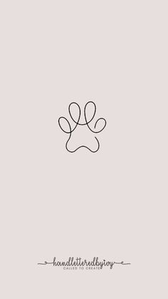 a dog's paw is shown in the middle of this minimalistic logo design