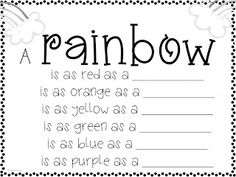 a rainbow poem is shown in black and white