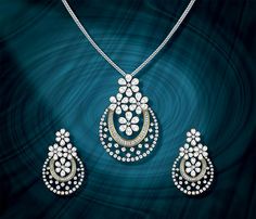 N Real Diamond Earrings, Diamond Pendent, Diamond Necklace Designs, Diamond Jewelry Designs, Gold Earrings Designs, Jewelry Design Necklace