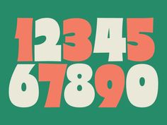 the numbers are in different colors and sizes on a green background with white letters that spell out