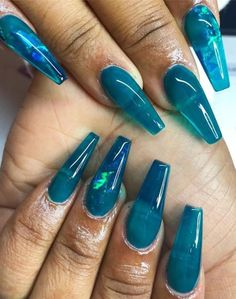 Coffin nail art ideas. Here are 80 cooles coffin nail art ideas you will simply adore. Check them out! Coffin Nail Art, Coffin Shape Nails, Nail Art Ideas, Blue Nails, Coffin Nails, Nail Design, Art Ideas