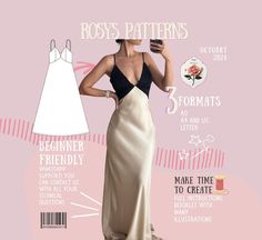 🌸 BEGINNER MAXI SLIP SATIN DRESS SEWING PATTERN 🌸 Maxi Satin Dress Sewing Pattern | Perfect for Beginners | Instant PDF Download ✅ INCLUSIVE SIZE RANGE: XXS, XS, S, M, L, XL, 2XL, 3XL, 4XL, 5XL ✅ PATTERN FORMATS: A4, US Letter, A0 (print shop friendly) 📚 What's Included in Your Sewing Pattern: Detailed PDF sewing patterns for Maxi Dress Comprehensive step-by-step instruction booklet 🎥 Exclusive video tutorial for visual learners Printable pattern pieces with clear markings 🧵 PATTERN FEATURE Satin Dress Sewing Pattern, Satin Dress Sewing, Silk Dress Sewing, Maxi Dress Satin, Cocktail Dress Patterns, Dress Sewing Tutorials, Long Evening Dress, Dress Satin, Tutorial Video