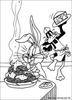 Bugs Bunny-10 Duck Coloring Pages, Bunny Activities, Bunny Coloring, Adult Coloring Books Printables, Bunny Coloring Pages, Looney Tunes Characters, Looney Tunes Cartoons, Daffy Duck, Cartoon Coloring Pages