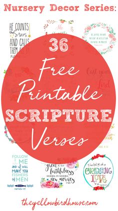 the nursery decor series is featured in this free printable bible verses book cover