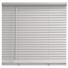 a white window blind with horizontal blinds on the top and bottom, in an angled position