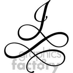 the letter l in cursive handwriting with an elegant design on it's side