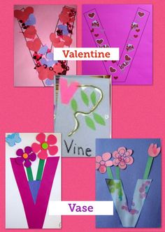 valentine's day crafts for kids to make with paper flowers and heart shaped cards