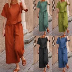 Athleisure Outfits, Tracksuit Set, Solid Color Shirt, Tracksuit Women, Shirt And Pants, Outfit Set, Two Piece Outfit, Three Quarter Sleeves, Colorful Fashion