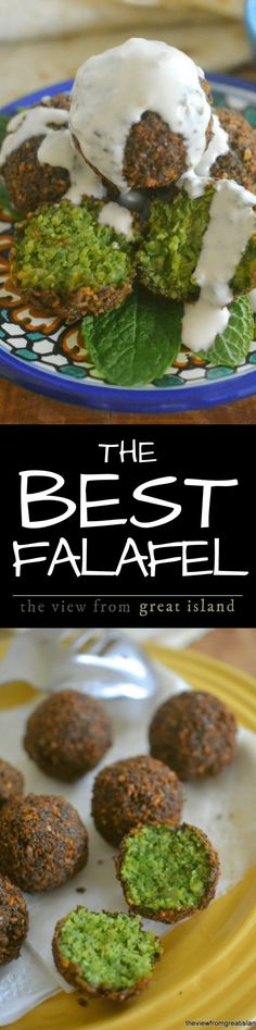 the best falafel is served on a plate