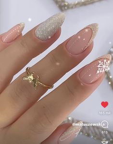 Nail Colors Winter Classy, Glitter Nails Christmas, Nail Nail Designs, Acrylic Nails Ideas, Summer Nails Art, Nail Art Inspo, Nails Art Ideas, Beauty Hacks Nails, Art Designs Ideas