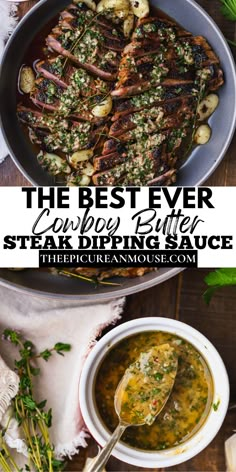 the best ever slow cooker butter steak dipping sauce