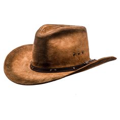 Brand new leather cowboy hat with wide ca.8 cm/3.15 inch brim. Made of genuine cattle leather (stiffened). There is a bendable metal wire in the external part of the brim. Hat with a leather sweatband inside and decorative leather belt as a band sewn down to the outside of the crown. On 1 side of the crown there are 3 ventilation eyelets. Crown height in the highest point is ca.13 cm/5.1 inch. Available in big xl and xxl sizes. Precise handmade craftsmanship from Sterkowski's family-run workshop