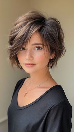 🌸 Polish the Premium Feminine Short Hair Round Face Short Layered Haircuts | Fabulous 🦋💝 Short Feminine Haircut Round Face, Shaggy Layered Hair, Short Feminine Haircuts, Short Layered Haircuts For Women, Feminine Short Hair, Short Hair Round Face, Layered Haircuts For Women, Hair Round Face, Short Box Braids Hairstyles